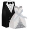 100 Pairs Wedding Party Favor Boxes Dress & Tuxedo Groom Bridal Candy Gift Box with Ribbon Wholesale Wedding Favors